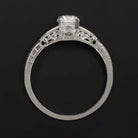 1/2ct ROUND CUT DIAMOND VINTAGE STYLE ENGAGEMENT RING WHITE GOLD ANTIQUE NATURAL