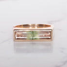 WATERMELON TOURMALINE EAST WEST RING 14k ROSE GOLD COCKTAIL NATURAL PINK GREEN
