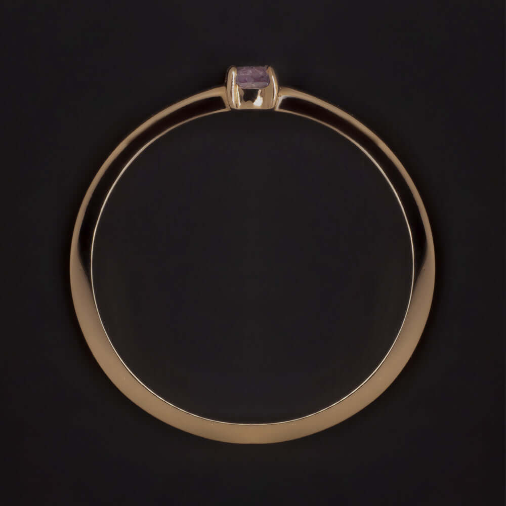 FANCY PINK DIAMOND SOLITAIRE RING CUSHION SHAPE 14K ROSE GOLD PROMISE ENGAGEMENT