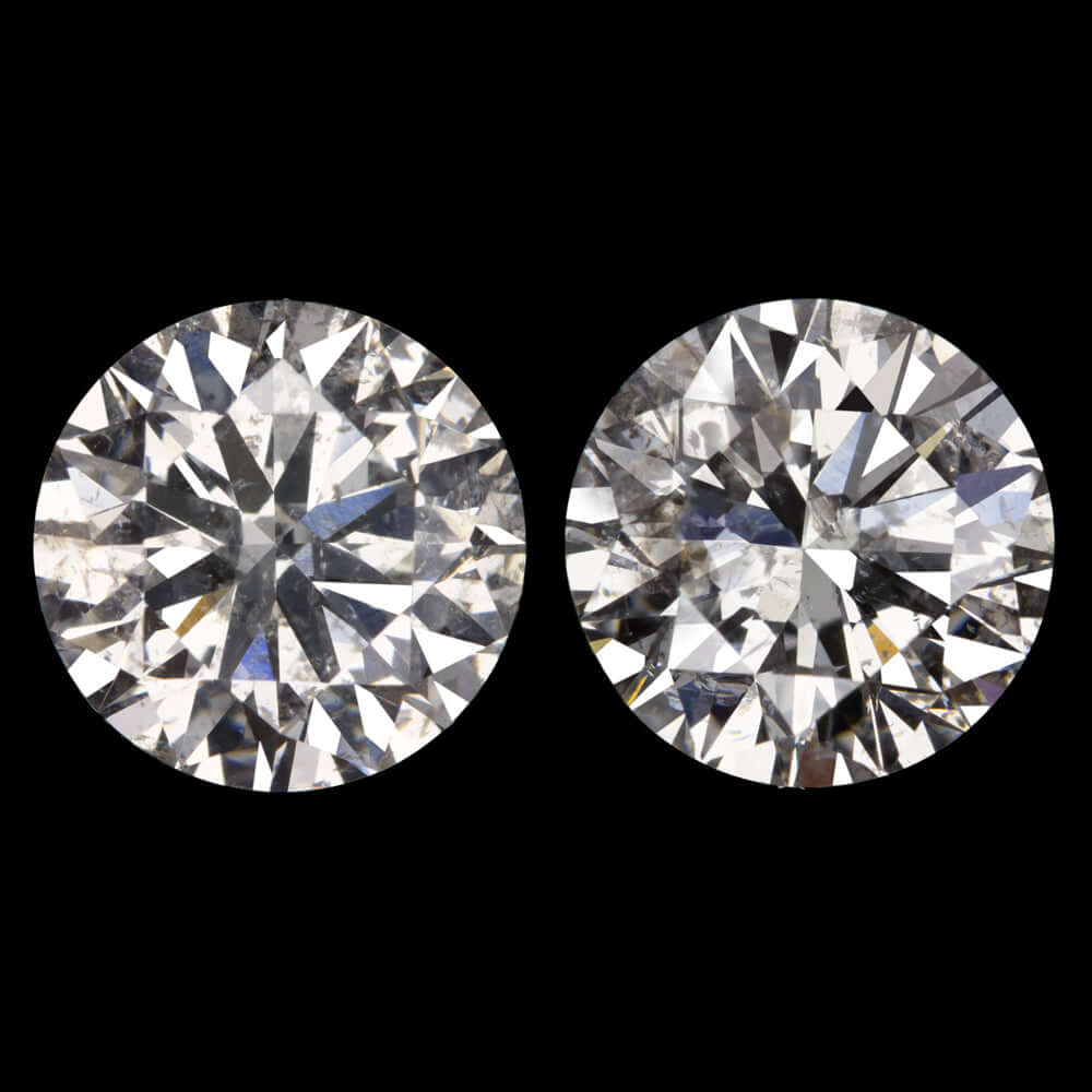 2 CARAT VERY GOOD CUT DIAMOND STUD EARRINGS NATURAL ROUND 2ct MATCHING PAIR