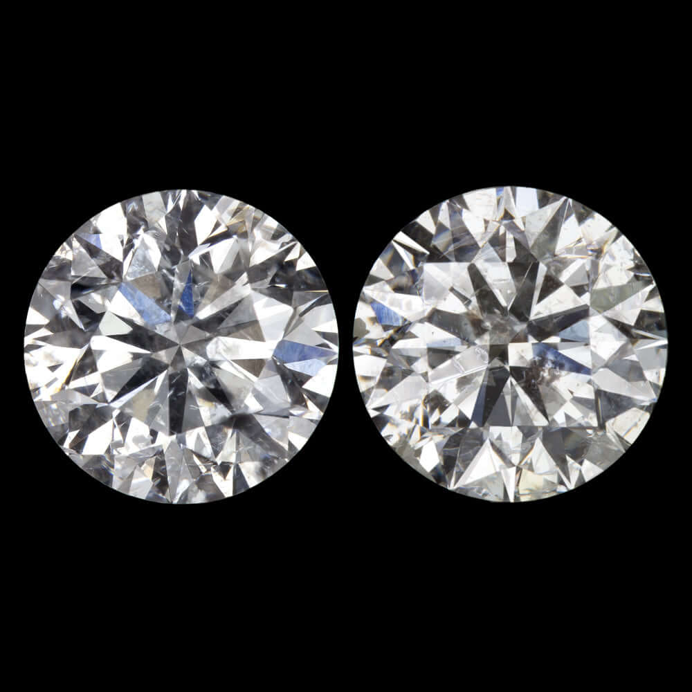 1.81c EXCELLENT CUT DIAMOND STUD EARRINGS ROUND BRILLIANT NATURAL MATCHING PAIR