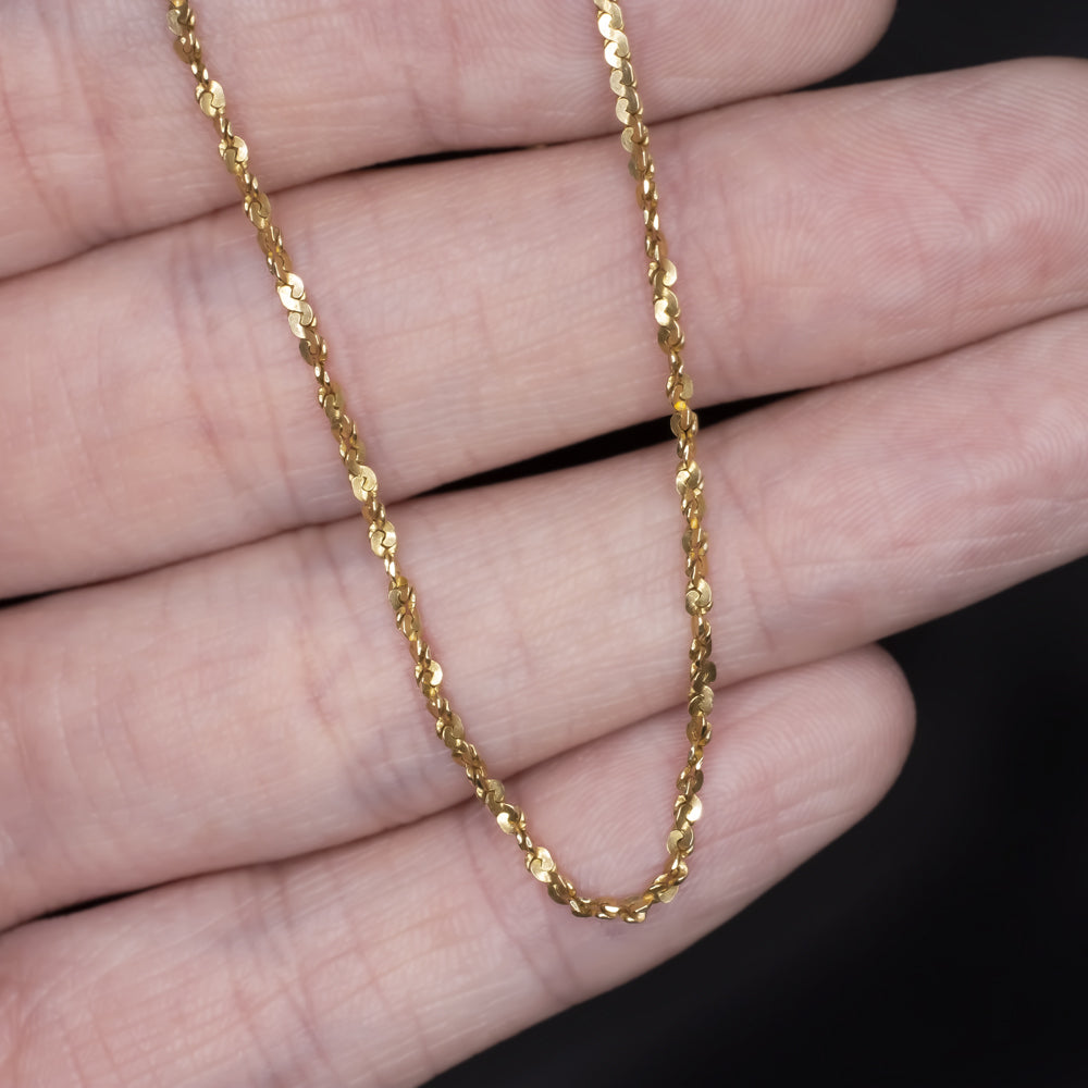 SOLID 14K YELLOW GOLD 18 INCH CHAIN FIGURE EIGHT TWIST MEN