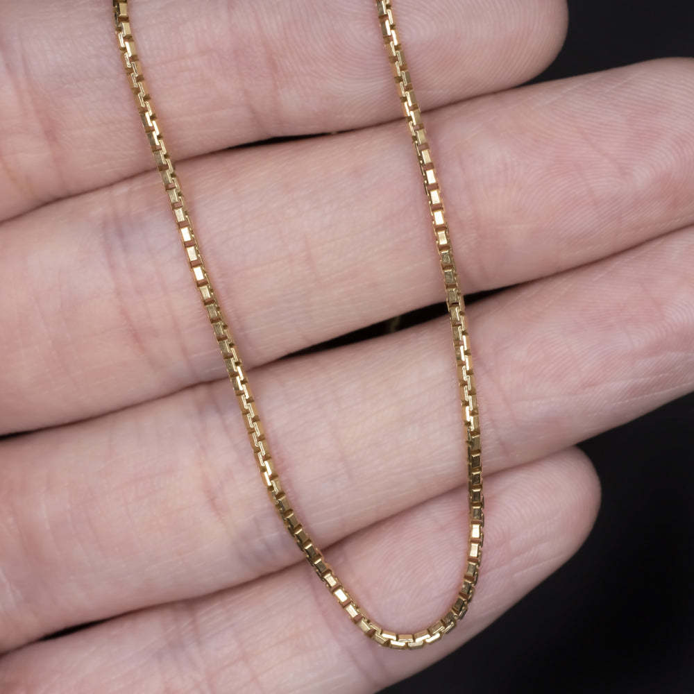 SOLID 14K YELLOW GOLD 21 INCH BOX CHAIN 1.4mm CLASSIC MENS LADIES NECKLACE PLAIN