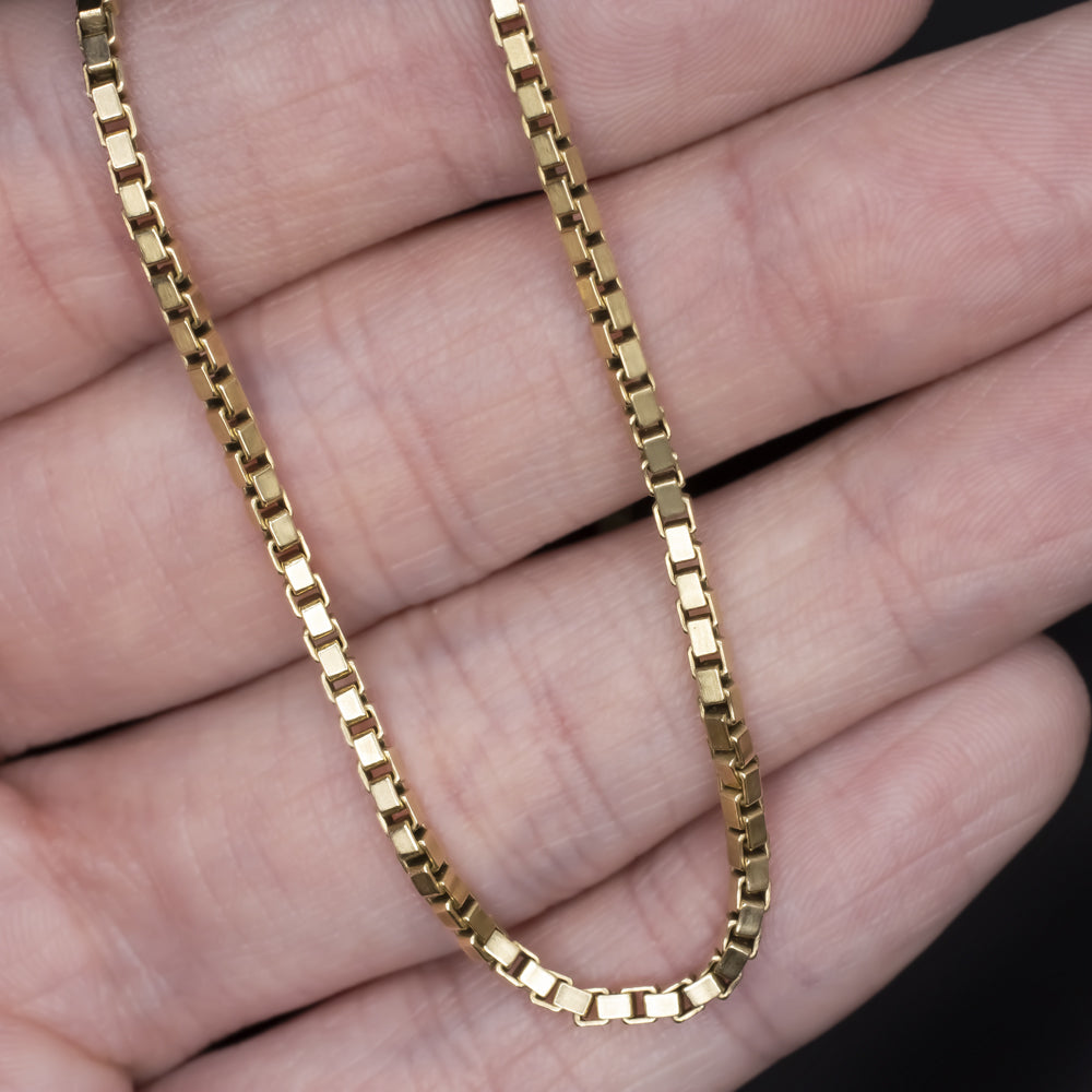 SOLID 14K YELLOW GOLD 20 INCH BOX CHAIN 2.2mm CLASSIC MENS LADIES NECKLACE 20in
