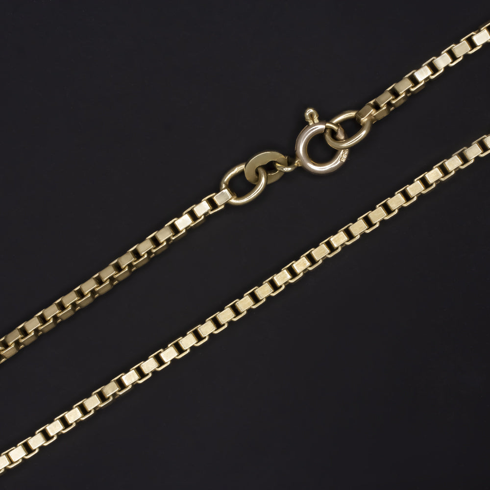 SOLID 14K YELLOW GOLD 20 INCH BOX CHAIN 2.2mm CLASSIC MENS LADIES NECKLACE 20in