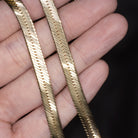SOLID 14K YELLOW GOLD OMEGA CHAIN 25.7gm 20in 6.5mm HERRINGBONE SNAKE NECKLACE