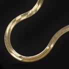 SOLID 14K YELLOW GOLD OMEGA CHAIN 25.7gm 20in 6.5mm HERRINGBONE SNAKE NECKLACE