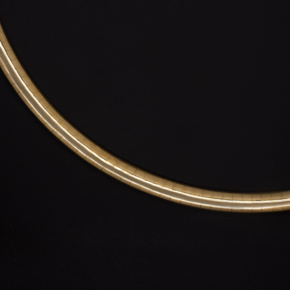 SOLID 14K YELLOW GOLD OMEGA CHAIN 17.1gm 16 INCH 4mm HERRINGBONE SNAKE NECKLACE