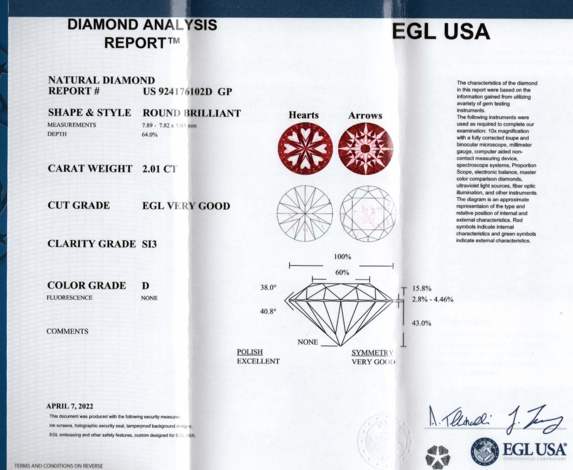 2ct CERTIFIED D SI DIAMOND ROUND BRILLIANT CUT NATURAL ENGAGEMENT LOOSE 2 CARAT