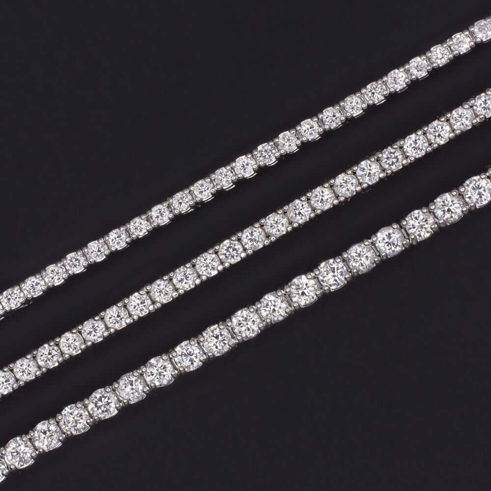 3 CARAT VERY GOOD CUT DIAMOND TENNIS BRACELET 14K WHITE GOLD ROUND BRILLIANT