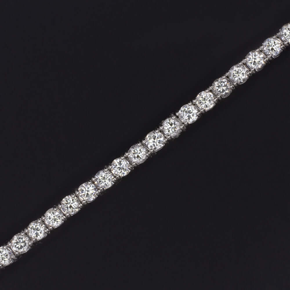 3 CARAT VERY GOOD CUT DIAMOND TENNIS BRACELET 14K WHITE GOLD ROUND BRILLIANT