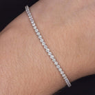 3 CARAT VERY GOOD CUT DIAMOND TENNIS BRACELET 14K WHITE GOLD ROUND BRILLIANT