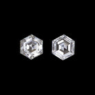 1/4 CARAT HEXAGON SHAPE CUT NATURAL DIAMOND PAIR ACCENT STONES STUD EARRINGS