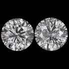 3.13c DIAMOND STUD EARRINGS FANCY LIGHT GRAY SALT AND PEPPER RUSTIC PAIR 3 CARAT