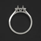 NATURAL DIAMOND OVAL ENGAGEMENT RING SETTING 3 STONE NORTH SOUTH BAGUETTE 14k