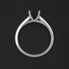 14K WHITE GOLD ENGAGEMENT RING SETTING FOR 6m ROUND SEMI MOUNT SOLITAIRE TAPERED