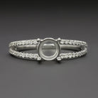 NATURAL DIAMOND ROUND RING SETTING FOR 6mm CENTER SEMI MOUNT SPLIT SHANK PAVE