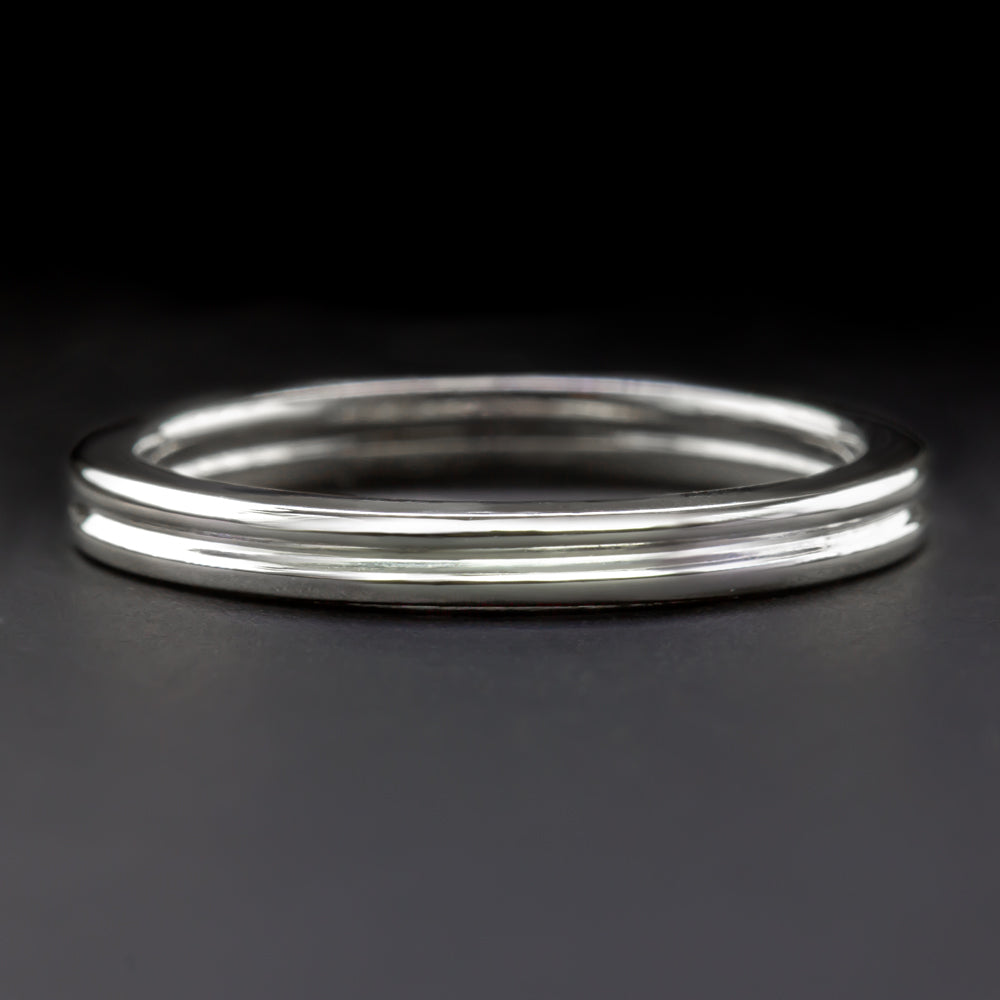 SOLID 14K GOLD WEDDING RING STACKING BAND CLASSIC MENS LADIES WHITE ...