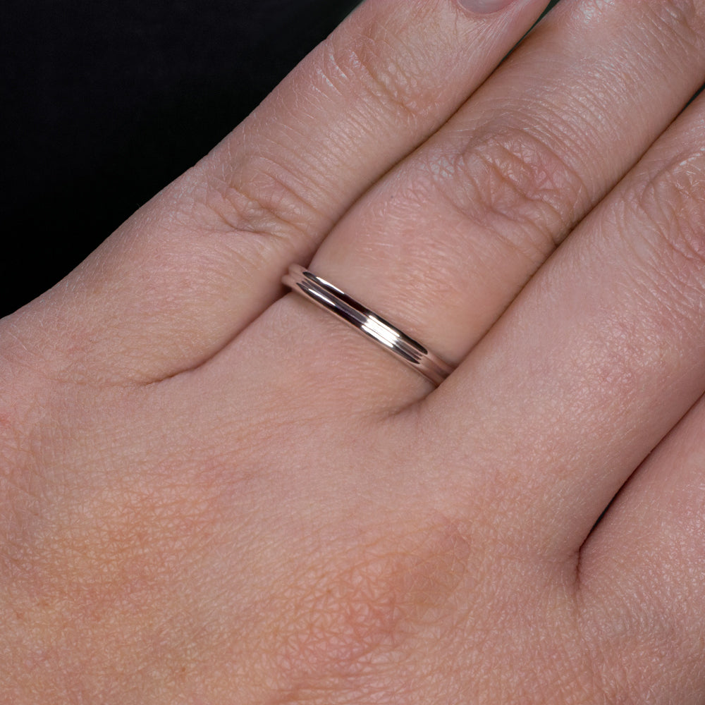 SOLID 14K GOLD WEDDING RING STACKING BAND CLASSIC MENS LADIES WHITE ...