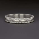 0.56ct NATURAL DIAMOND WEDDING BAND 3/4 ETERNITY STACKING RING 14k WHITE GOLD