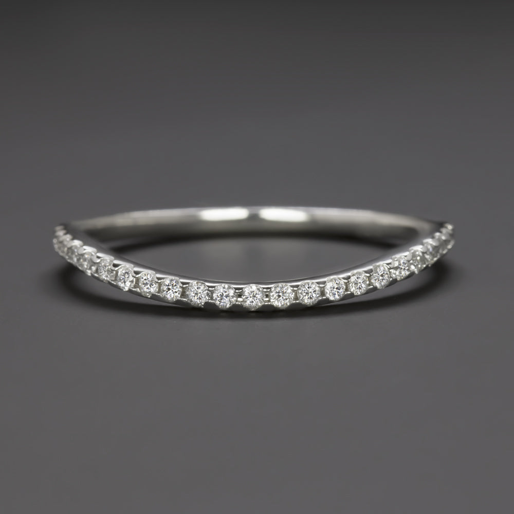Diamond Eternity Wedding Band, Eternity Ring, Anniversary Ring Stackable  Ring 14k White Gold 0.45 Carat Pave Milgrain Handmade