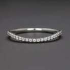 PAVE DIAMOND CONTOUR WEDDING BAND STACKING RING NATURAL 14K WHITE GOLD CURVED