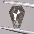 1.21ct SALT AND PEPPER DIAMOND ROSE CUT SHIELD COFFIN SHAPE RUSTIC NATURAL LOOSE