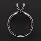 NATURAL DIAMOND ROUND RING SETTING FOR 6.5mm CENTER SEMI MOUNT SPLIT SHANK PAVE