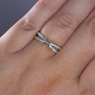 NATURAL DIAMOND ROUND RING SETTING FOR 6.5mm CENTER SEMI MOUNT SPLIT SHANK PAVE