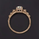 1 CARAT DIAMOND ENGAGEMENT RING ROSE GOLD FLOWER FLORAL ROUND CUT BOHO COCKTAIL