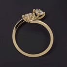 1 CARAT DIAMOND TOI ET MOI RING DOUBLE ROUND CUT BYPASS YELLOW GOLD ENGAGEMENT