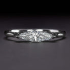 F VS2 DIAMOND ENGAGEMENT RING EAST WEST SOLITAIRE MARQUISE CUT WHITE GOLD 1/2ct