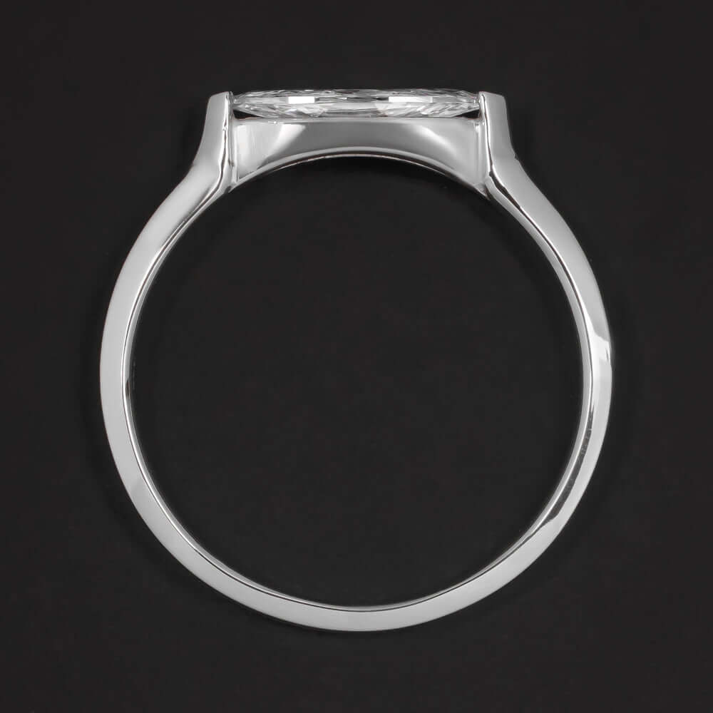 F VS2 DIAMOND ENGAGEMENT RING EAST WEST SOLITAIRE MARQUISE CUT WHITE GOLD 1/2ct