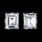 0.72ct F VVS VINTAGE CARRE CUT DIAMOND PAIR ACCENT STONES STUD EARRINGS BAGUETTE