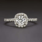 0.95ct CERTIFIED F-G SI2 DIAMOND ENGAGEMENT RING HALO VERY GOOD CUT ROUND 1ct