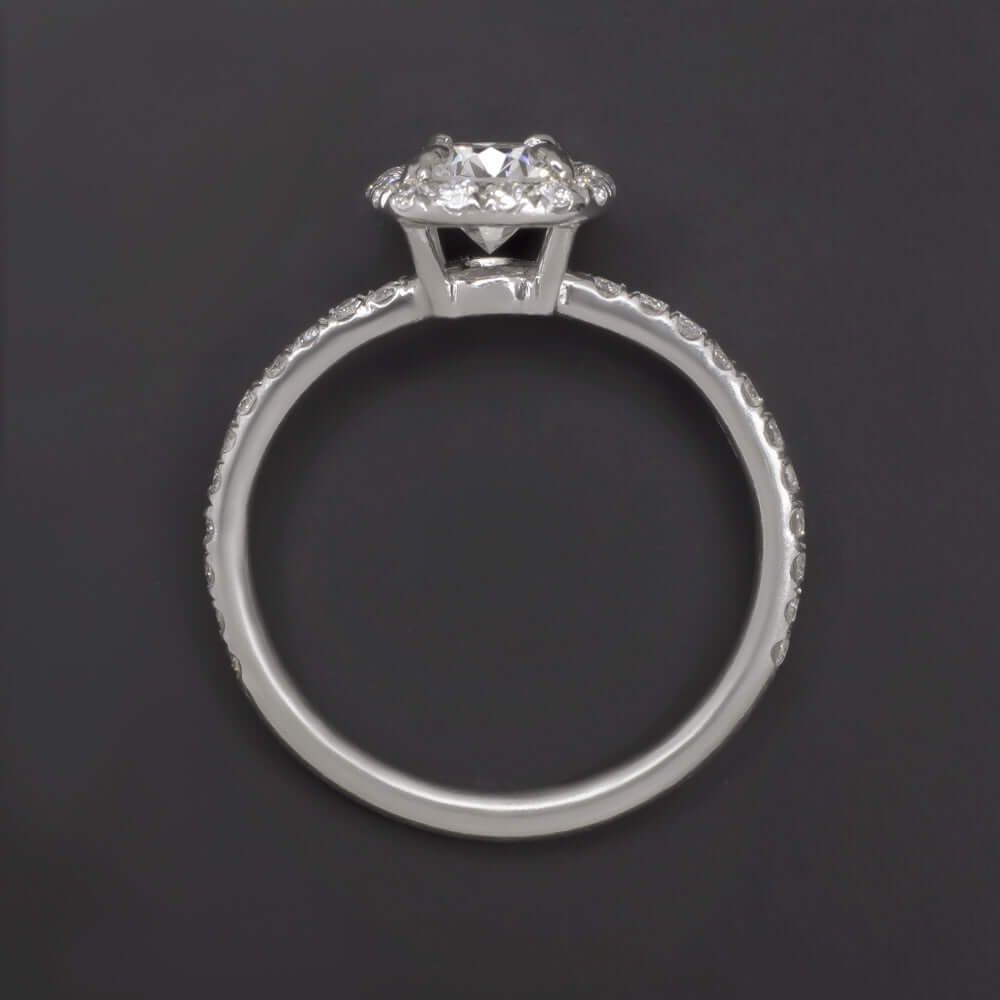 0.95ct CERTIFIED F-G SI2 DIAMOND ENGAGEMENT RING HALO VERY GOOD CUT ROUND 1ct