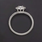 0.95ct CERTIFIED F-G SI2 DIAMOND ENGAGEMENT RING HALO VERY GOOD CUT ROUND 1ct