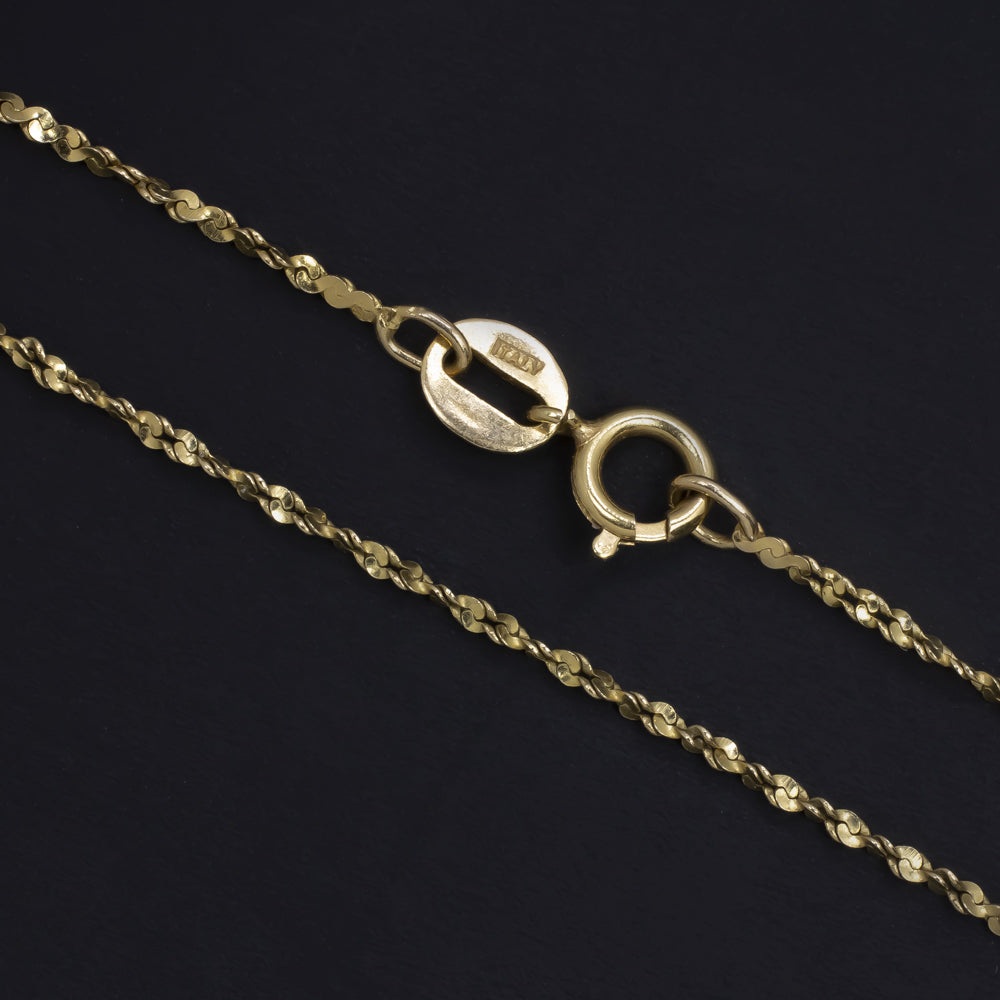 SOLID 14K YELLOW GOLD 18 INCH CHAIN 1.1mm FIGURE EIGHT TWIST MEN LADIES NECKLACE