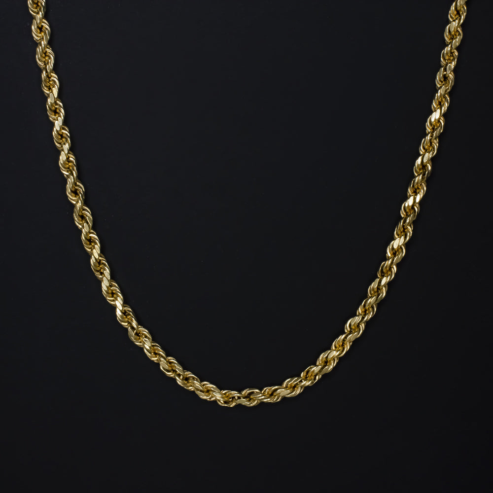 SOLID 14K YELLOW GOLD ROPE CHAIN 18in 2.25mm CLASSIC TWIST MENS LADIES NECKLACE