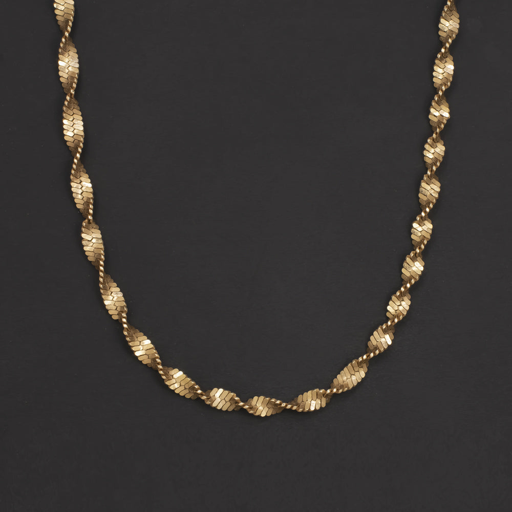 Vintage Solid 14K Rose Gold Twist Chain 22in 2.2mm Mens Ladies Necklace Estate