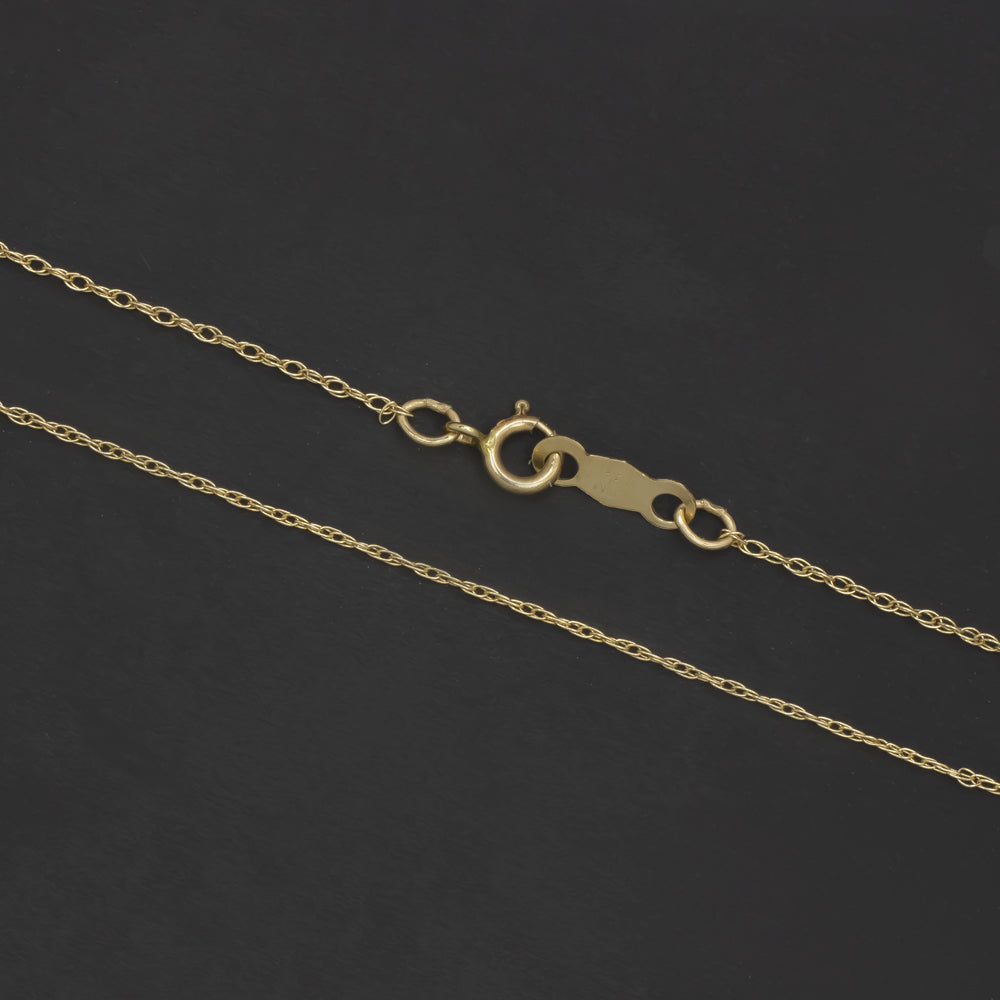 SOLID 14K YELLOW GOLD 18in CABLE CHAIN 0.3mm DAINTY CLASSIC LADIES NECKLACE THIN