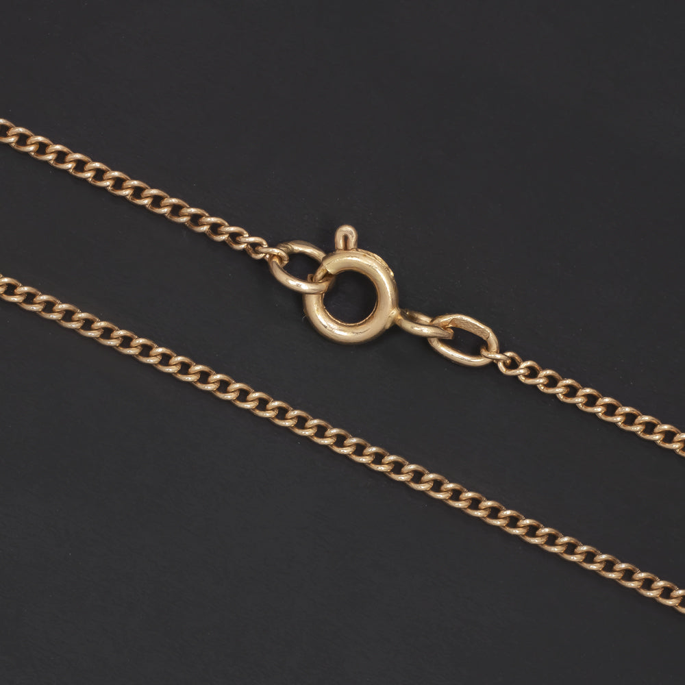 SOVIET VINTAGE SOLID 14K ROSE GOLD 24in CURB CHAIN 1.5mm CLASSIC NECKLACE PLAIN