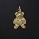 14k YELLOW GOLD DETAILED HANDMADE TEDDY BEAR CHARM PENDANT NECKLACE CUTE GIFT
