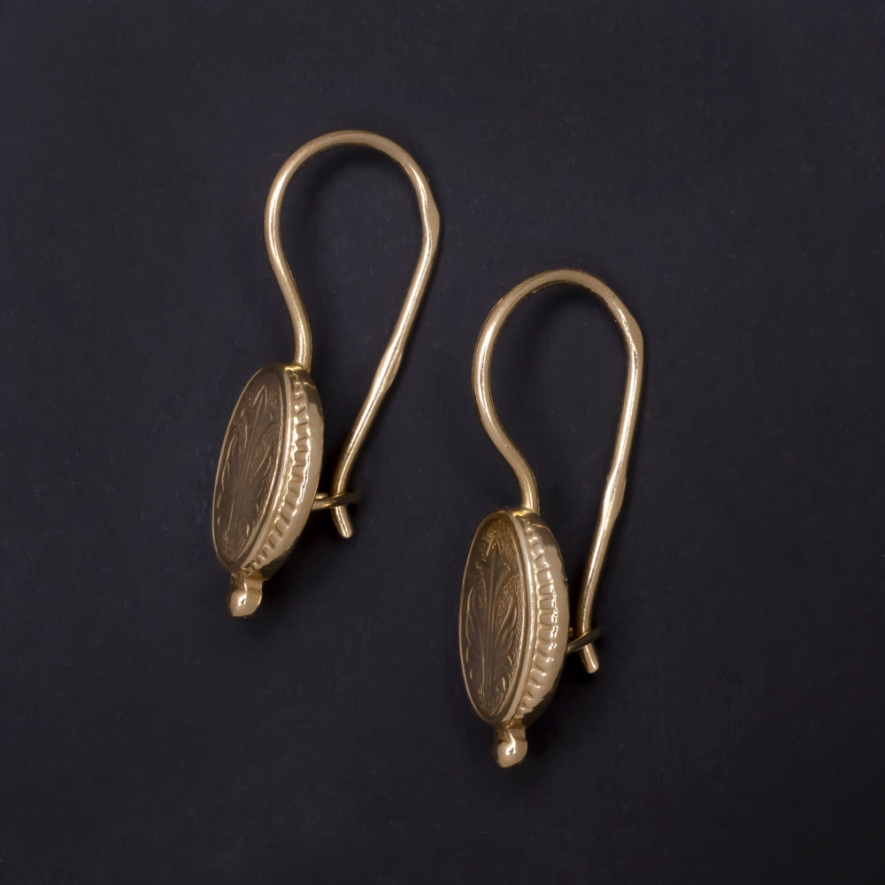 VINTAGE SOVIET EARRINGS 14K ROSE GOLD DROP DANGLE ESTATE BOTANICAL HANDMADE