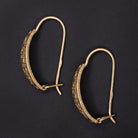 VINTAGE SOVIET EARRINGS 14K ROSE GOLD FLORAL HUGGIE HOOP DROP ESTATE HANDMADE