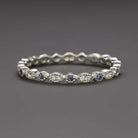 0.31 DIAMOND SAPPHIRE PLATINUM ETERNITY RING WEDDING BAND STACKING VINTAGE STYLE