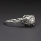 OLD EUROPEAN CUT DIAMOND BELAIS ENGAGEMENT RING ART DECO VINTAGE SOLITAIRE 1920s