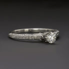 G VS OLD EUROPEAN CUT DIAMOND ENGAGEMENT RING VINTAGE SOLITAIRE ENGRAVED 1/4ct