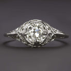 1c GIA CERTIFIED OLD MINE CUT DIAMOND ENGAGEMENT RING ANTIQUE FILIGREE SOLITAIRE