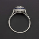 1.5ct OLD EUROPEAN CUT DIAMOND SAPPHIRE ENGAGEMENT RING ART DECO VINTAGE STYLE